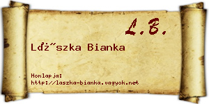 Lászka Bianka névjegykártya